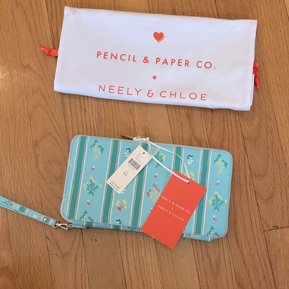 NEELY & CHLOE x PENCIL & PAPER CO. Travel Wallet - Clutch - Floral Stripe Design
